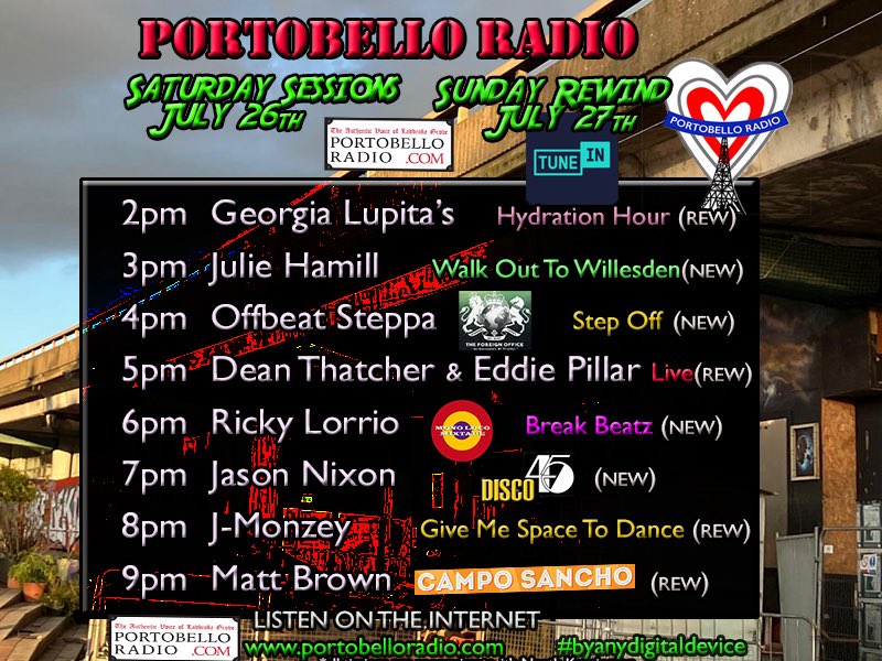 Julie Hamill (@juliehamill) on Twitter photo Morning ☀️
I’ll be on <a href="/PortobelloRadio/">Portobello Radio</a> today with a Saturday session. Meet you there at 3pm for an hour of stories and songs. It’s a great station 📻 portobelloradio.com Morning ☀️
I’ll be on <a href="/PortobelloRadio/">Portobello Radio</a> today with a Saturday session. Meet you there at 3pm for an hour of stories and songs. It’s a great station 📻 portobelloradio.com