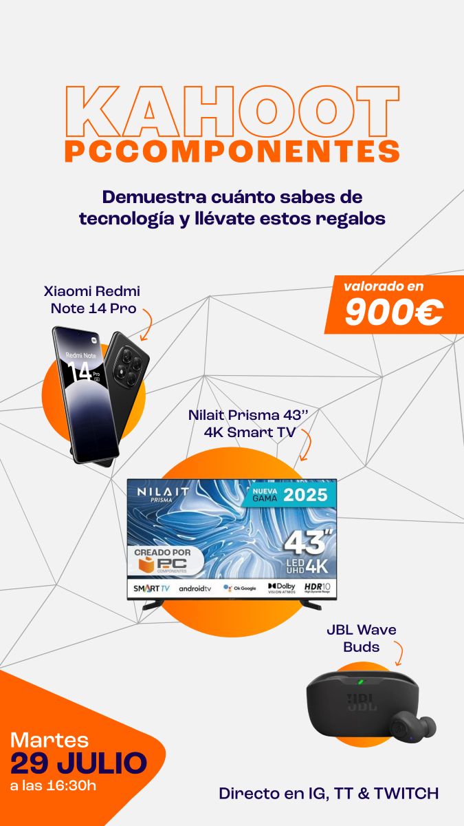 pccomponentes's tweet image. ESTO SÍ QUE ES UNA VELADA! 🥊
📅 MARTES 29/07
🕐 16:30H
🎁 KAHOOT CONECTA-TECH VALORADO EN 900€
🤫 Psss... Pistas aquí ;) 👉 pccom.co/44Q97cX