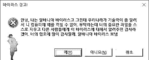 안녕, 나는 라일라 바이러스고 그런데 미겔의 명령 때문에 네 컴퓨터에 해를 끼칠 순 없어. 부탁하는데 네 중요한 파일들은 비번 좀 제대로 걸어 놓지 않을래? 내가 무려 1초 만에 풀어버렸다고! 보안 강화의 심각성에 대해 알아주면 감사하겠어. 라일라 보냄.