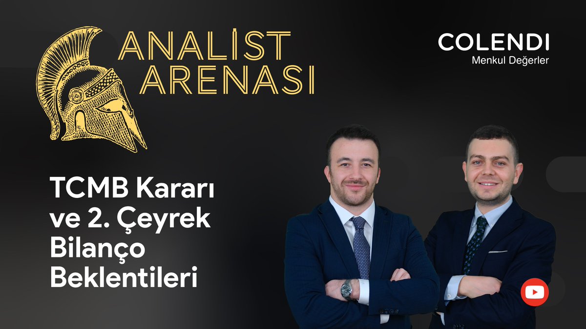 🎥 Yeni bölüm yayında: ytbe.one/8YwWHX81TCk
📊 “Analist Arenası”nda Colendi Menkul Değerler’den <a href="/sadullahcalisir/">Sadullah Çalışır</a> ve <a href="/ibrahimsisman/">Polkadot</a>, haftanın öne çıkan verilerini yorumluyor. Yatırımcı gözüyle analizler, stratejiler ve daha fazlası için yayını kaçırmayın! #colendimenkuldeğerler