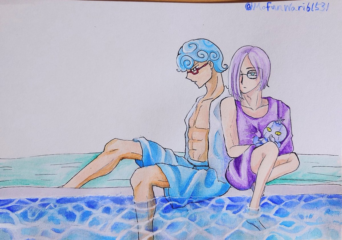 MoFunwari61531's tweet image. 市民プールに来たギアッチョとメローネ

ポスターカラーで描きました🐱