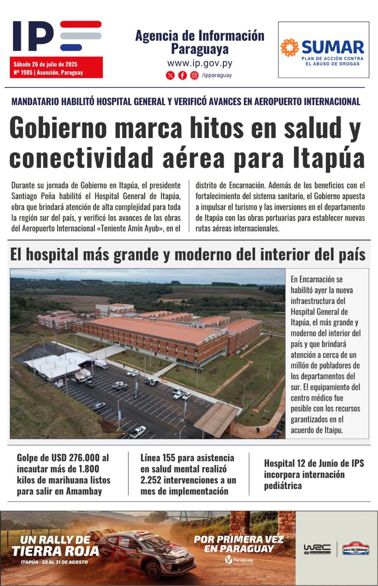 Radio Nacional AM (@rnpy920am) on Twitter photo 🗞 Compartimos los principales titulares de la <a href="/IPParaguay/">IP Paraguay</a>
💻📲Toda la información actualizada del día en ip.gov.py 🗞 Compartimos los principales titulares de la <a href="/IPParaguay/">IP Paraguay</a>
💻📲Toda la información actualizada del día en ip.gov.py