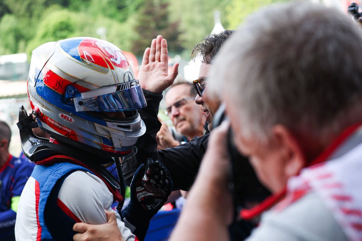 Formula3's tweet image. Spectacular Strømsted 🥇✨
The @MercedesAMGF1 Junior Driver claims his first #F3 victory in the Spa Sprint! 👏
#BelgianGP