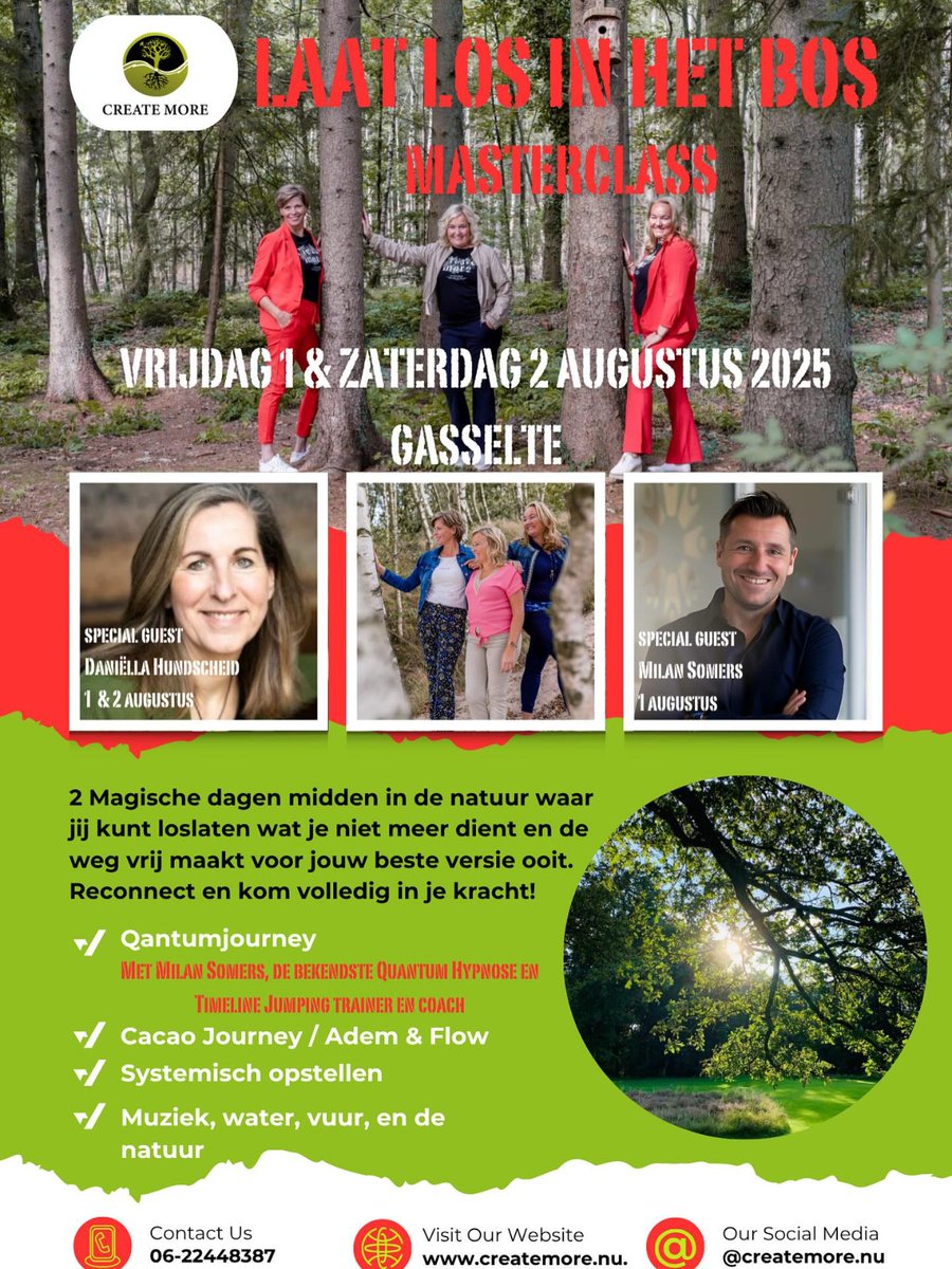 Magisch weekend in de bossen van Drenthe. Er zijn nog een paar plekjes.
createmore.nu/evenement/summ…