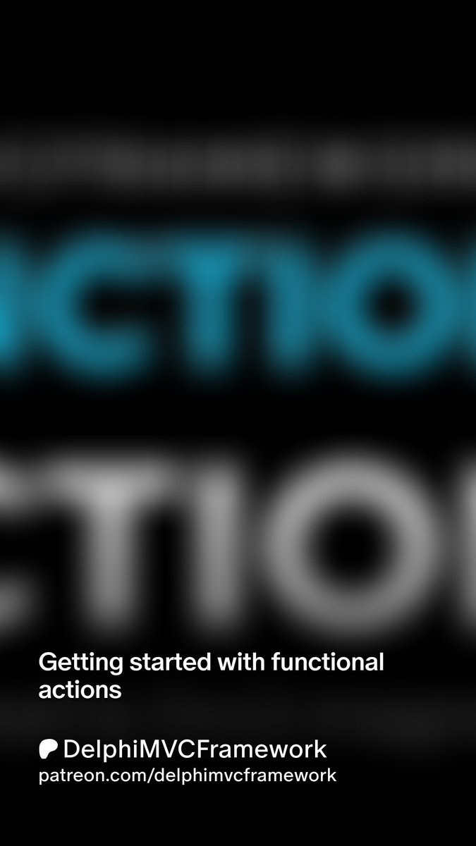 danieleteti's tweet image. Functional Actions represent a modern approach to defining actions within a controller in #DMVCFramework. Unlike traditional actions defined as procedures, Functional Actions are defined as functions.
patreon.com/posts/13486644…