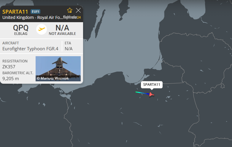 PierreDavideB's tweet image. SPARTA11 - ZK357 - 43C780
RAF EFA out of Malbork AB, Poland.