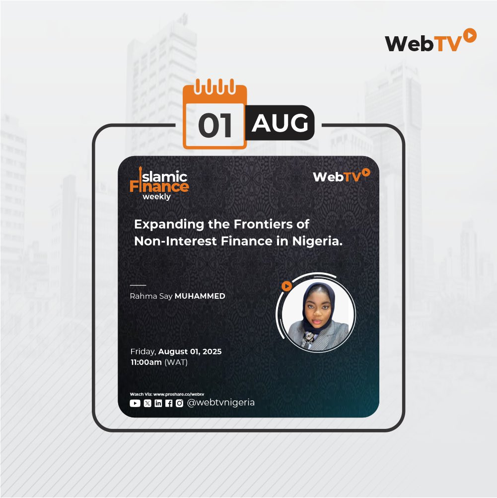#WhatToExpect: Check the slides to see our programmes schedule for next week.

#EconomyAndPolitics
#IslamicFinanceWeekly 
#WebTVNigeria