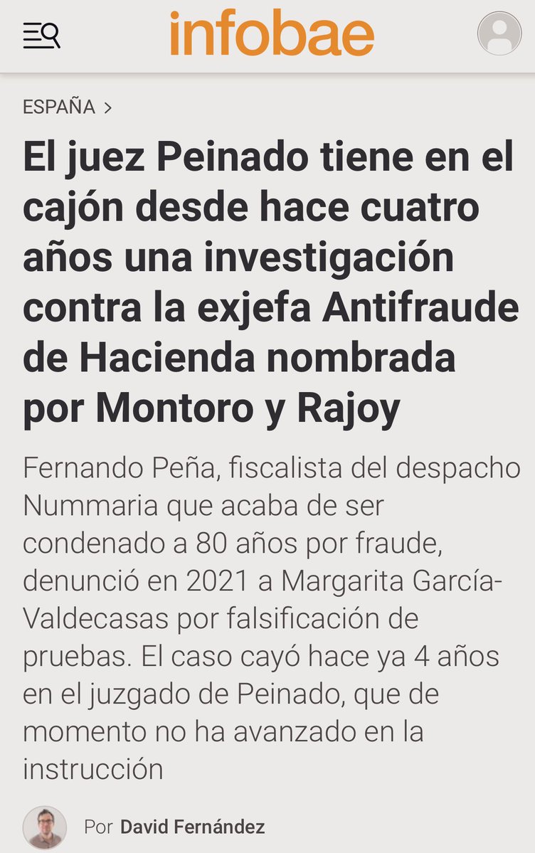 judit_sinhache's tweet image. Vaya, vaya, el juez Peinado PARALIZA 4 años la INVESTIGACIÓN contra Margarita García-Valdecasas, EXJEFA ANTIFRAUDE cuando Montoro era Min. Hacienda, ACUSADA de FALSIFICAR PRUEBAS
A ver si ahora saca tiempo, ya que no podrá investigar a Begoña Gómez por AirEuropa
Juez Patriótico…