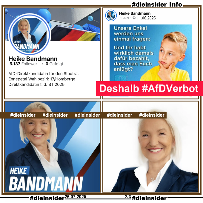 Die_Insider's tweet image. Frau Bandmann, ernstgemeinte Frage: Glauben Sie den Mist wirklich selbst oder ist es für Ihre leichtgläubigen #AfD-Anhänger, denen man fast alles auftischen kann?
#LautGegenNazis #NiemalsAfD #AfDVerbot
#WirSindDieBrandmauer #GemeinsamGegenHass
#DieInsider