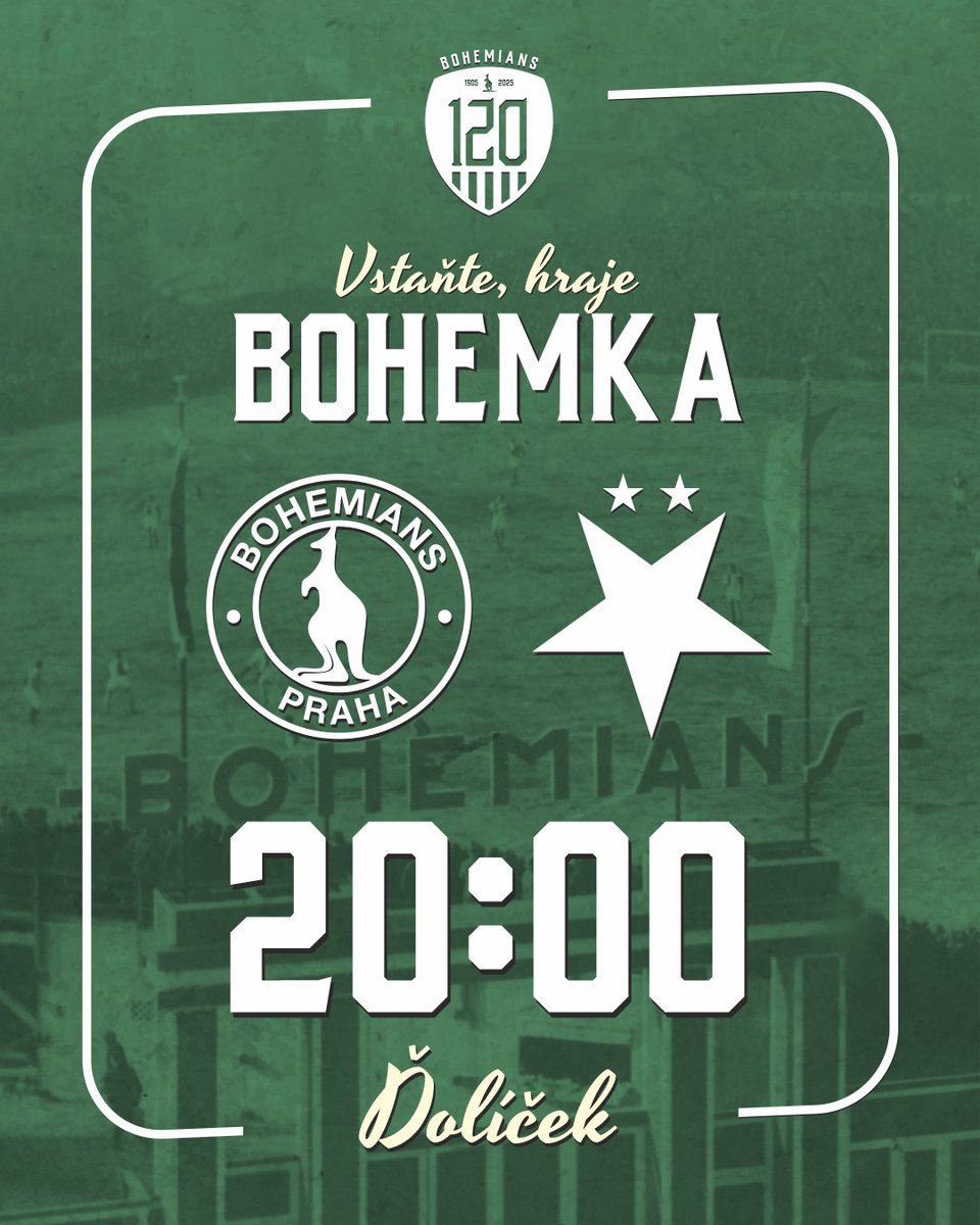 bohemians1905's tweet image. Vstaňte, hraje 𝐁𝐎𝐇𝐄𝐌𝐊𝐀 💚
Jdeme na fotbal do Ďolíčku ⚽️ Vršovické derby je tady 🔥
➡️ bohemians.cz/article/25413