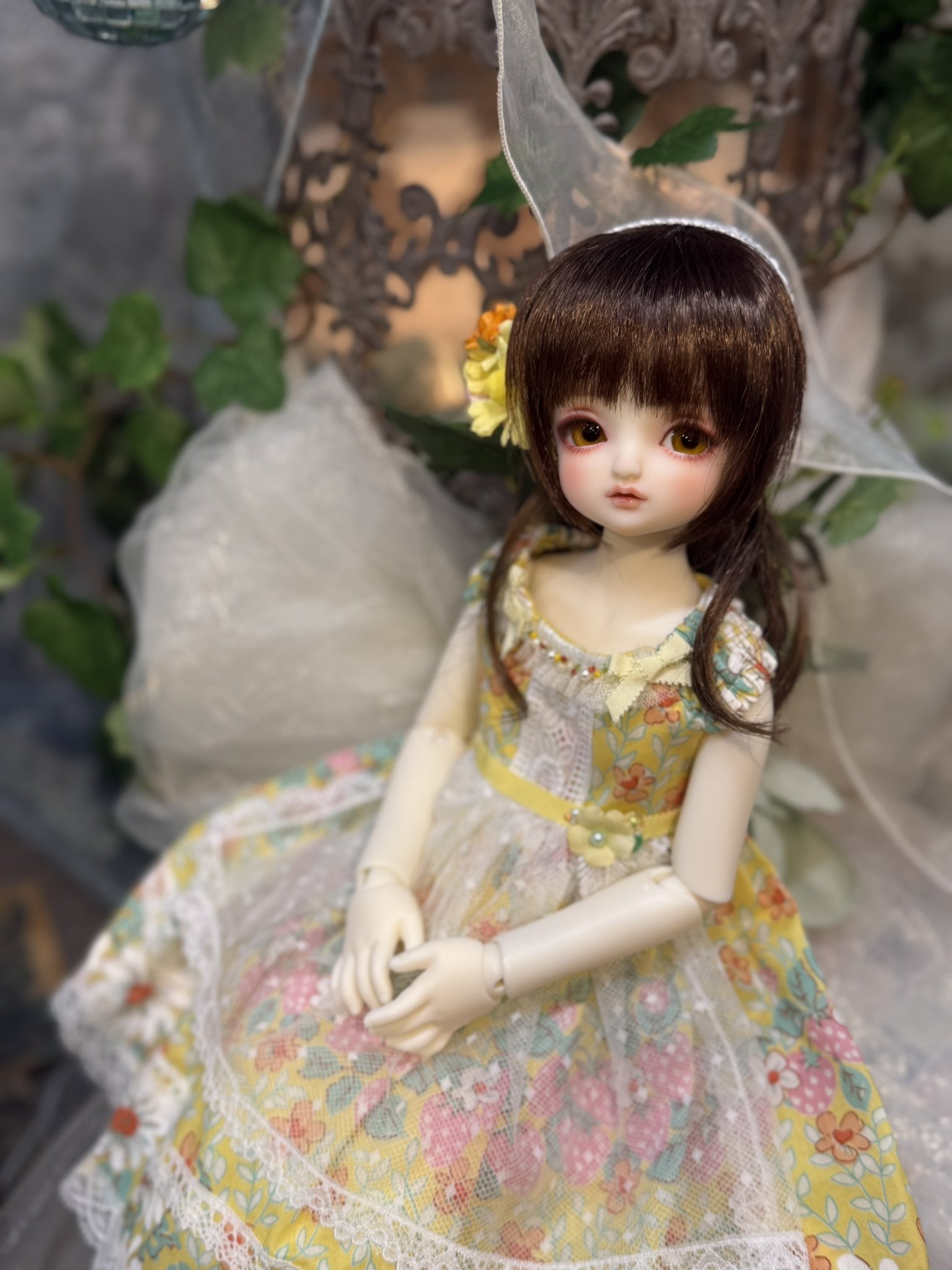 ＊カスタムドール♥ドレス・ピアス付き＊ 球体関節人形 BJD 女の子 人形 姫 SD ピンクドレス 着せ替え