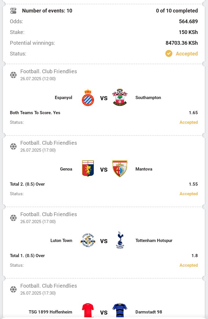 Empiretips254's tweet image. Long shot on secrets bet.💥👇
Odds ▶️ 500+
Link : - url-shortener.me/2FSP
Promo Code ▶️ WAN254
Load Bet Code ▶️ UN9TF
Bet in this slip confidently 💯