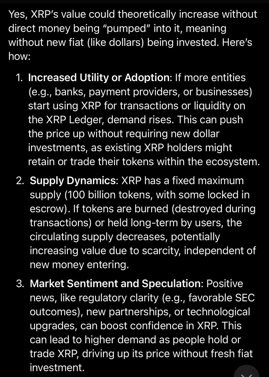 Pollux2789's tweet image. If you do not understand why XRP can’t be 3-7 digits… then take a look.
XRP CAN HAVE HIGH VALUE WITHOUT ANY FIATS PUMPED INTO IT!
Grok says theoretically… but I say guaranteed!
Everyone in the world knows fiats is collapsing. It’s very obvious.
Prepare.
👇🏻👇🏻👇🏻
