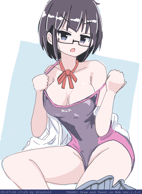 「競泳水着委員長 #tegaki_dt」|24のイラスト