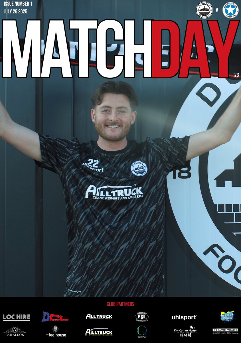 📰 MATCHDAY PROGRAMME

Remember and pick up your copy of our 2025/26 Matchday Programme featuring:

⚽️ Alan Docherty Interview
🏆 2025/26 Fixtures &amp; Results
🤓Half time quiz
🆚 Opposition preview