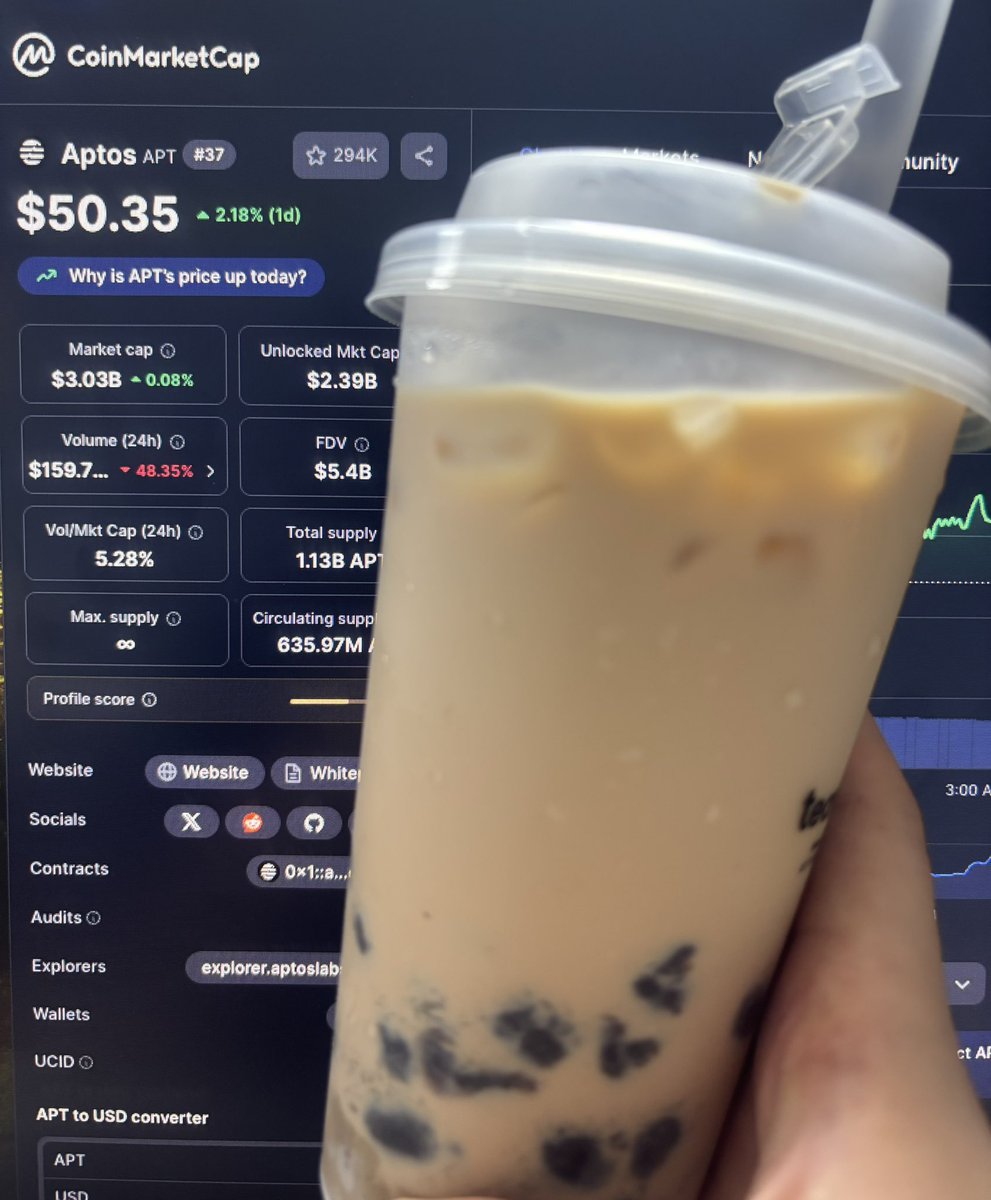 LuciAptos's tweet image. Saturday at my office! 
Bubble tea with Booming $APT
