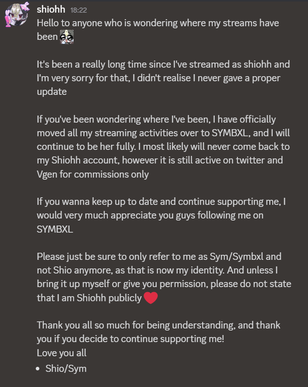 Shiohh's tweet image. It&apos;s the end of an era, but beginning of a new one

thank you all for continuing to support me
i love you all very much

⁺‧₊˚ ཐི⋆♱⋆ཋྀ ˚₊‧⁺