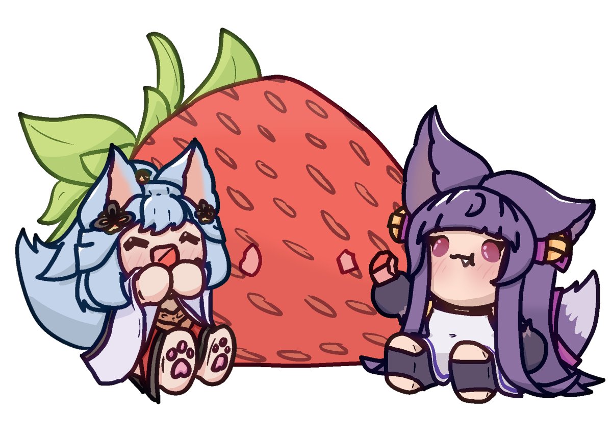 NiiemsA's tweet image. Yuel and Societte are currently enjoying a comically large strawberry together
#GranblueFantasy