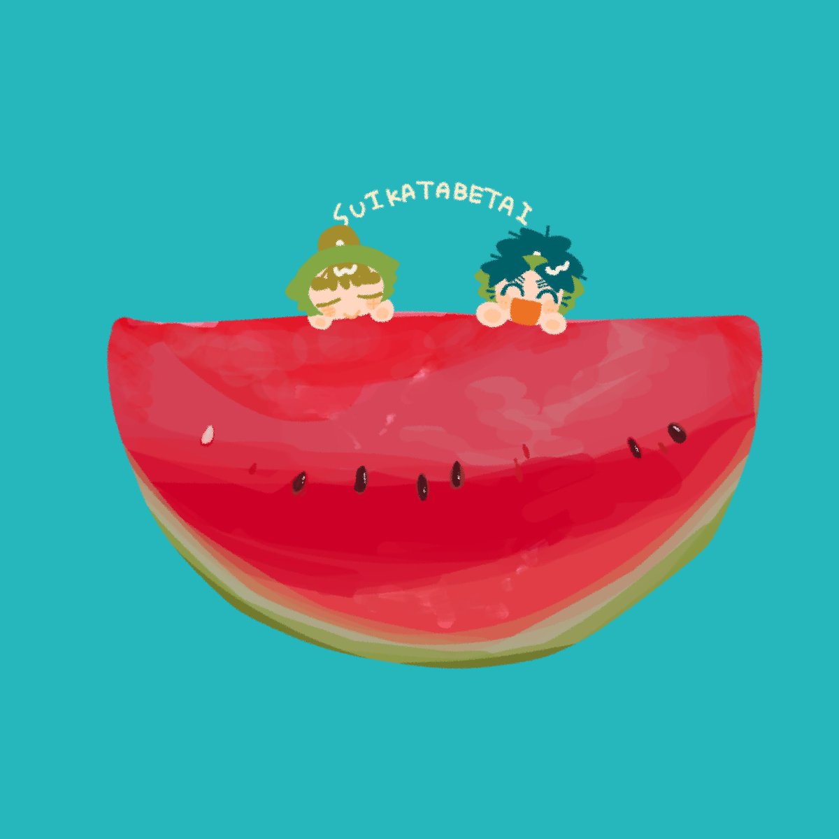 C5Xd7z's tweet image. 🍉好きなので、この夏もいっぱい食べたい。