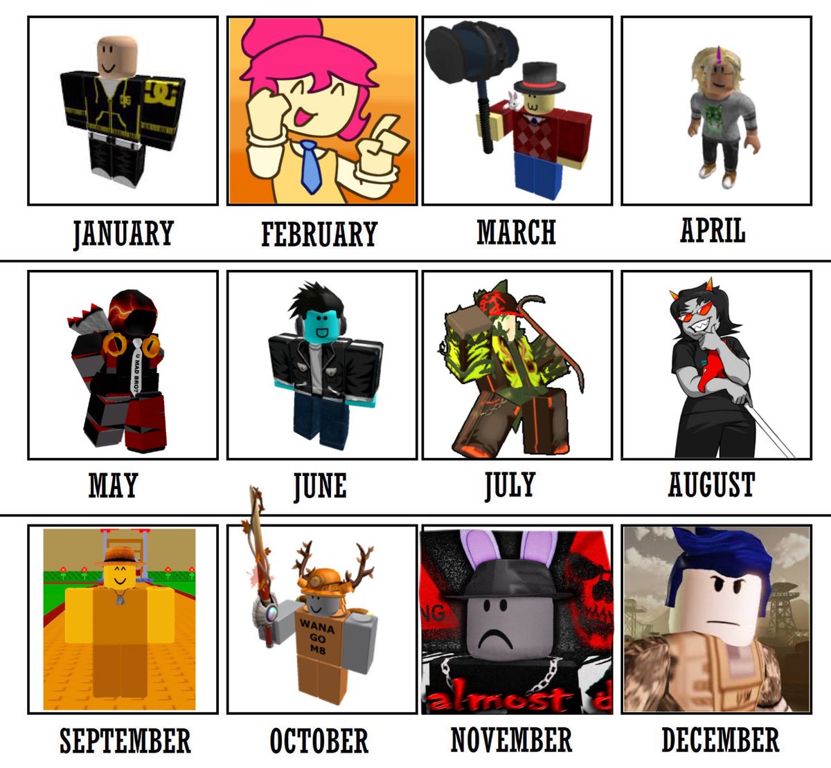cerealkitchen1's tweet image. Your month = my fav!!!😉😉 ignore how theyre all roblox EXCEPT terezi