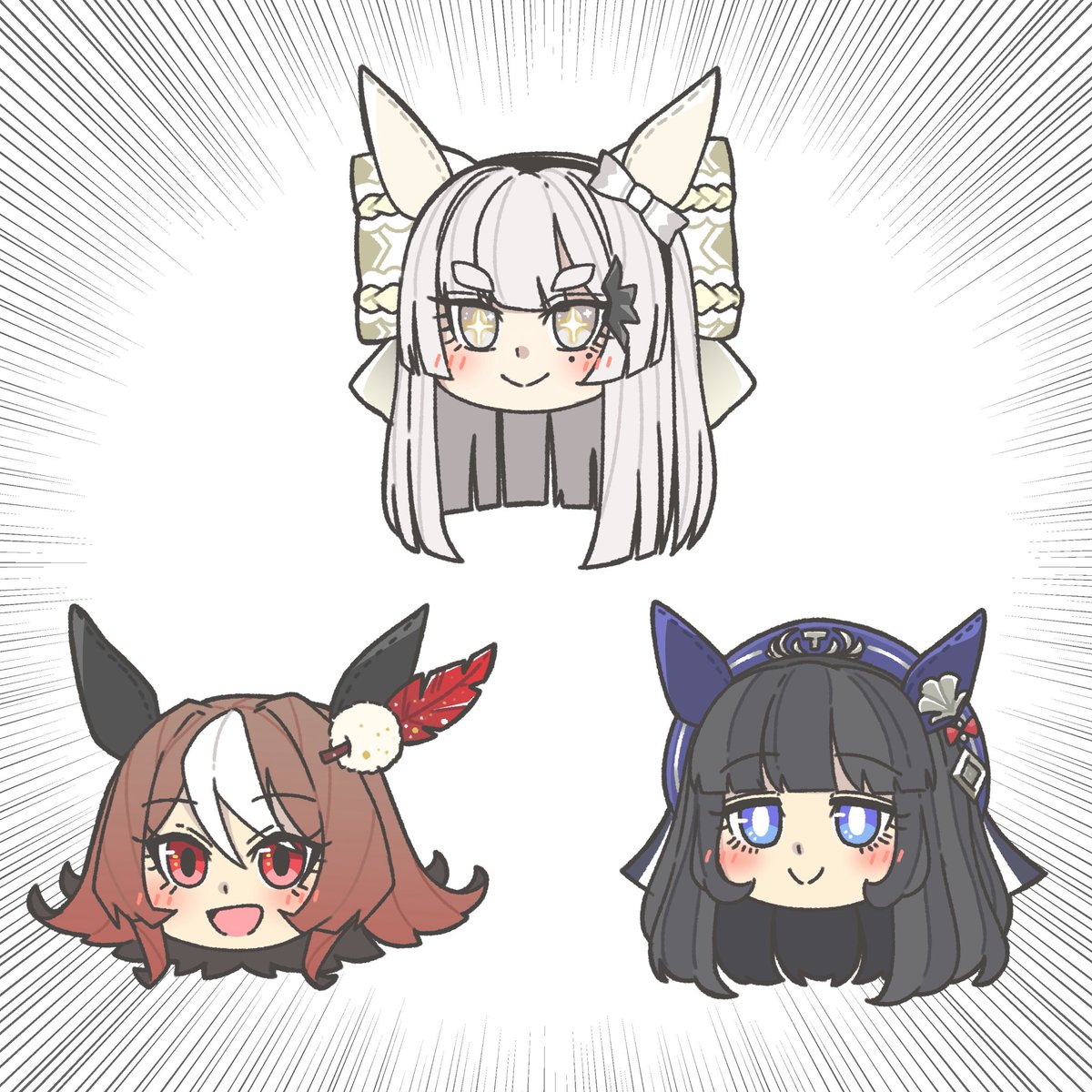 kopperion's tweet image. いい感じにパーソナルカラー分かれてるのいいよね

#オリジナルウマ娘