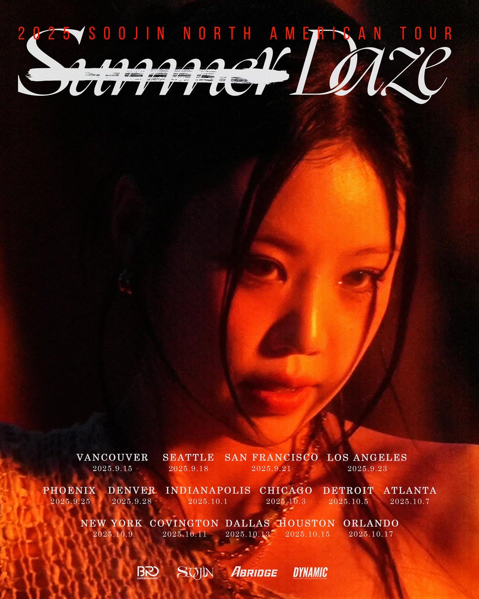 Matdongsan_I's tweet image. #수진 인스타그램 게시물
2025 SOOJIN NORTH AMERICAN TOUR
RE:SUMMER DAZE❤️🔥
2025.09.15-2025.10.17
#SOOJIN