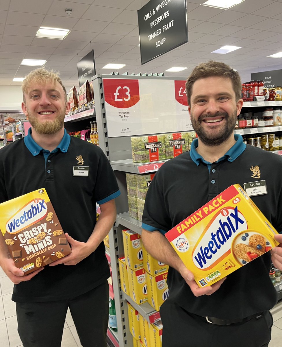 BoothsCountry's tweet image. What are you having for breakfast this morning? Ethan and John have both gone for @weetabix at Penrith! 🥣💪