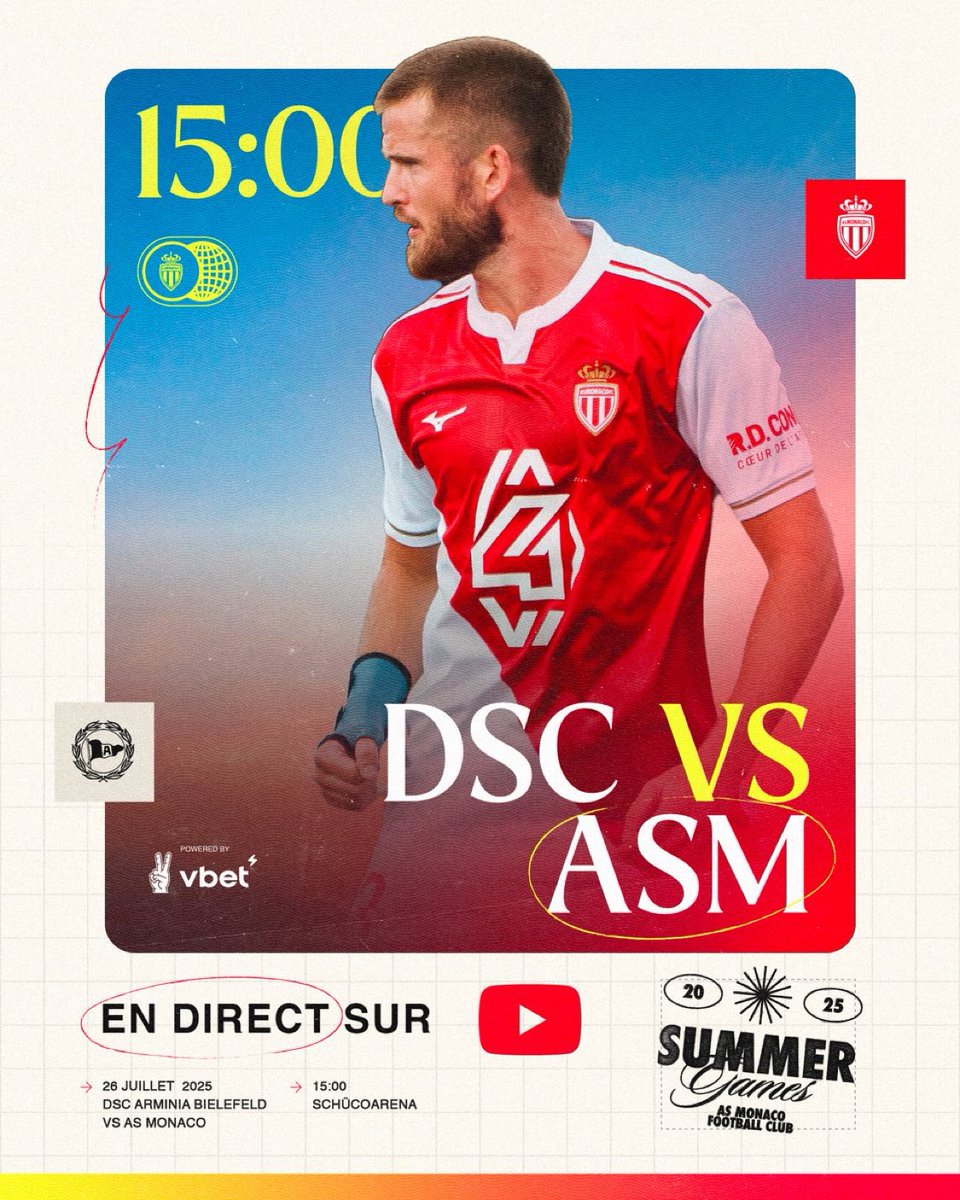 AS_Monaco_ES's tweet image. Cuarto partido de preparaciรณn para el Glorioso ๐
๐ DSC Arminia Bielefeld
๐๏ธ SchรผcoArena
โ๏ธ 3pm๐ช๐ธ 10am๐ฆ๐ท 8am๐จ๐ด 7am๐ฒ๐ฝ
๐ฒ #DSCASM
Live en nuestro canal de YouTube ๐บ
๐๐ฎ๐ด๐ต๐ฒ ๐ ๐๐ป๐ฒ๐ด๐ ๐ฒ๐จ