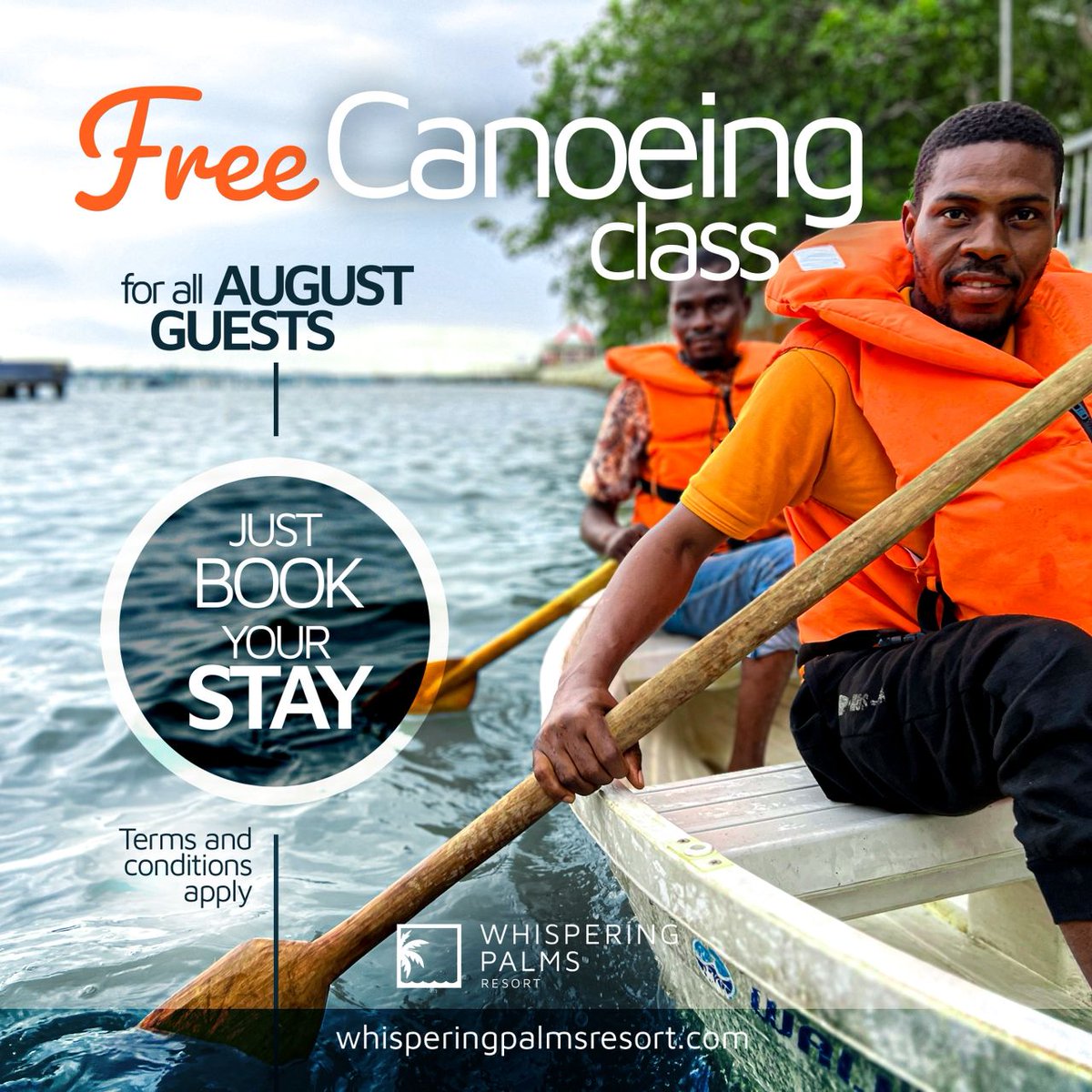 Escape to paradise this August! 🌴🌊 Whispering Palm Resort (Badagry Expressway) is waiting for you! 🏖️ Enjoy:

✨ Canoeing Class 🏊‍♀️
✨ Beach Volley Ball 🏐
✨ Row Boating 🚣
✨ Mini Golf 🏌️
✨ Table Tennis 🏓
✨ Snooker 🎱
✨ Fresh Coconut Drink 🥥

and more! 🤩 Contact