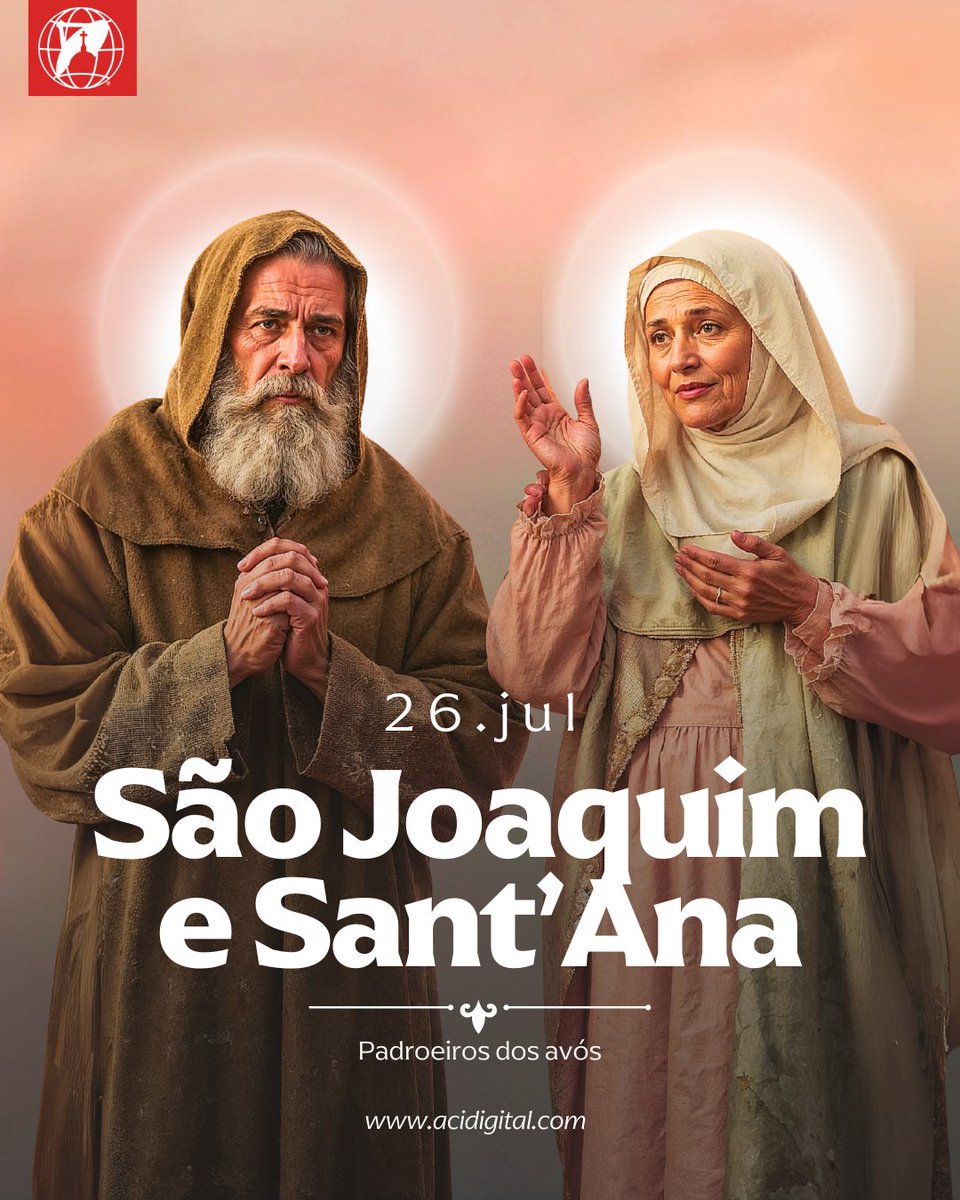 acidigital's tweet image. Hoje (26) é celebrada na Igreja Católica a festa dos pais da santíssima Virgem Maria e avós de Jesus, são Joaquim e sant’Ana.
Ambos os santos, chamados padroeiros dos avós, foram pessoas de profunda fé e confiança em Deus; foram os encarregados de educar no caminho da fé sua…
