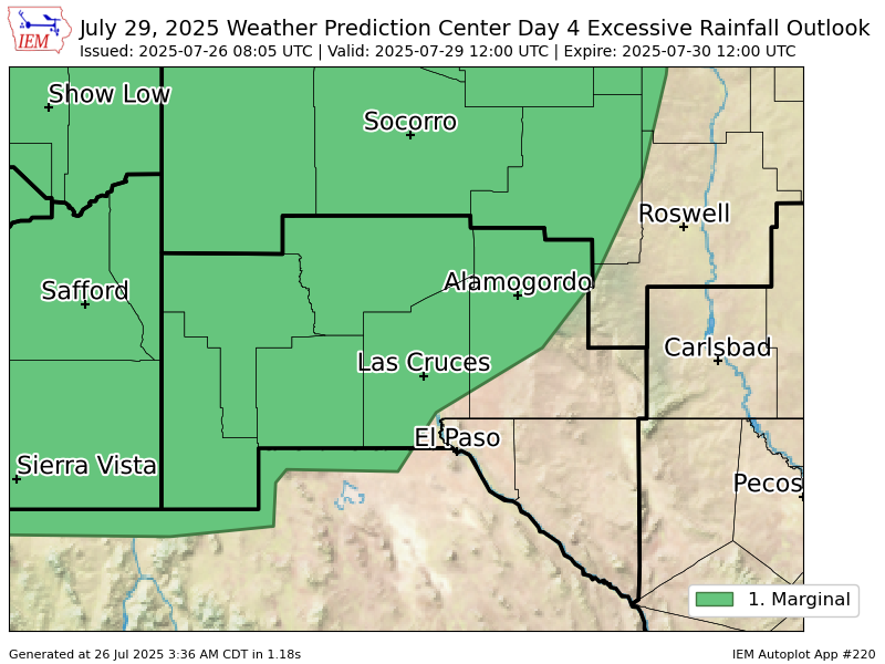 iembot_epz's tweet image. WPC issues Day 4 Marginal Risk Excessive Rainfall Outlook at Jul 26, 8:05z for EPZ wpc.ncep.noaa.gov/qpf/excessive_…