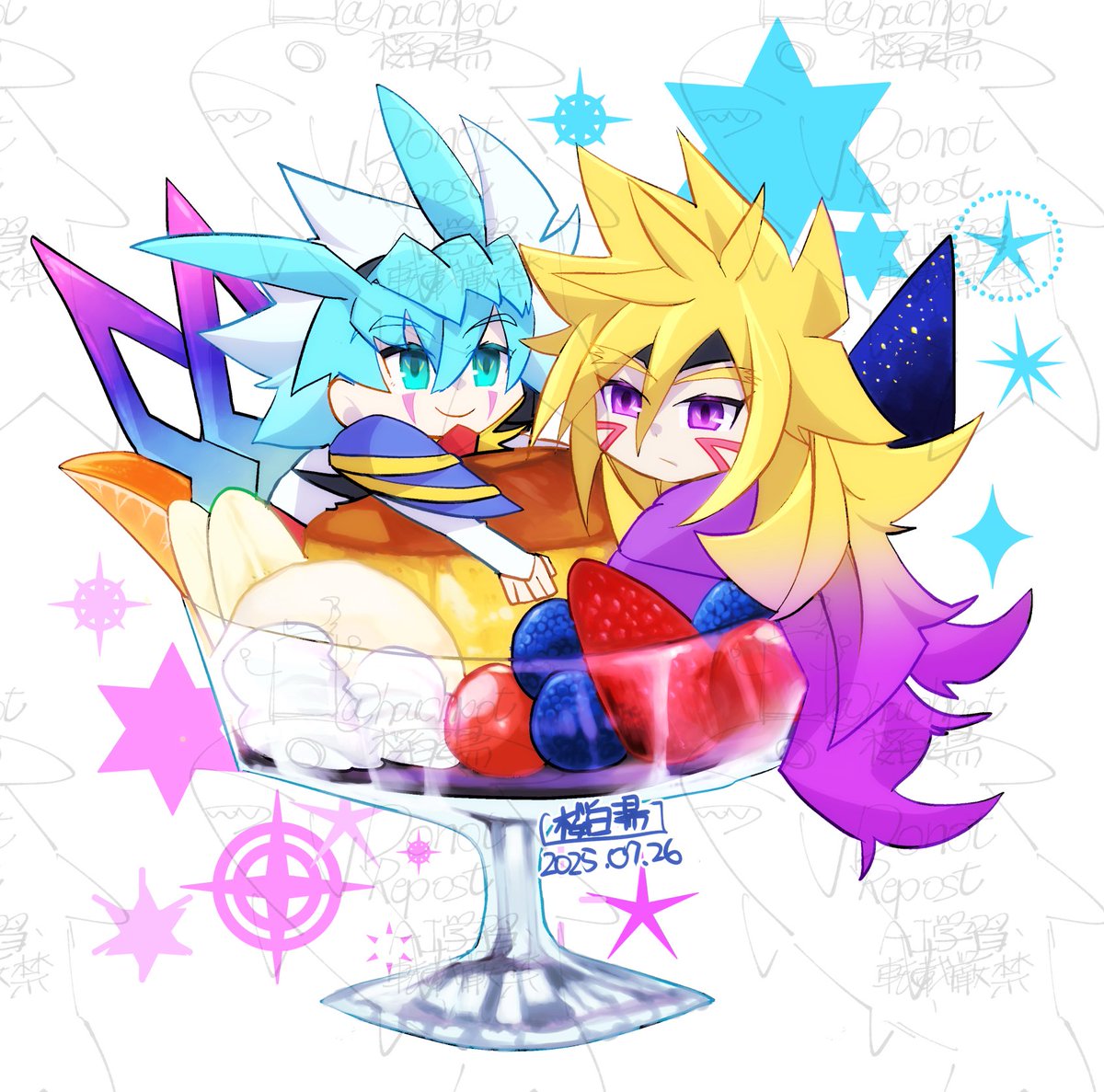 houchpot's tweet image. 💜🍮🍓🍒🍨🍌🍊🩵