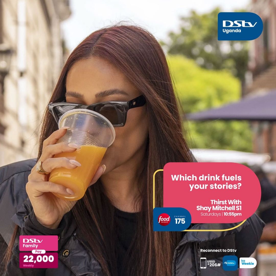 DStvUganda's tweet image. Thirst with Shay Mitchell is serving up flavour and adventure—catch it tonight at 10:55pm on #FoodNetwork, CH. 175! 🔥
Reconnect on DStv Access with #KaWeekie and enjoy a FREE upgrade to the next package.
Just tap the #MyDStv App to reconnect in seconds: mydstv-thiane.onelink.me/ivCe/q1p7u4j7.…