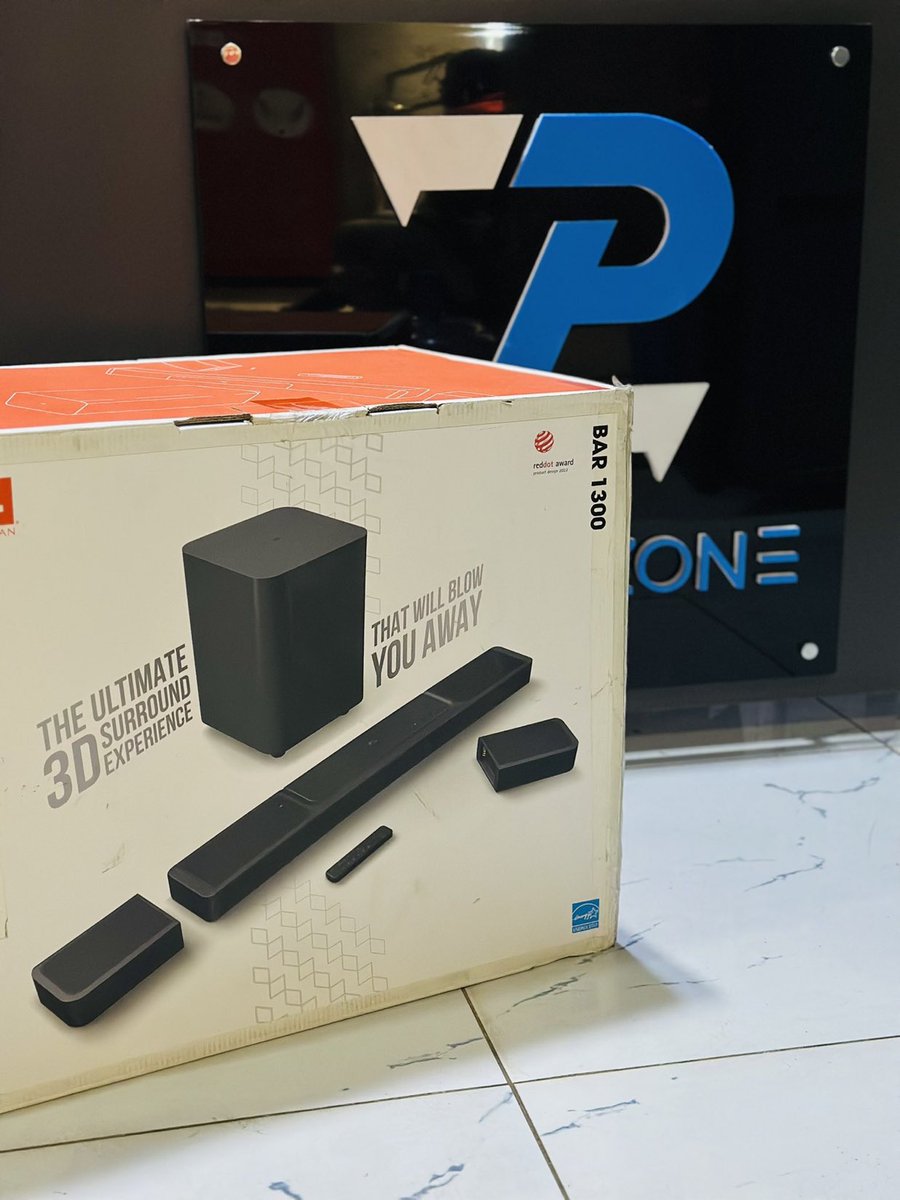 PhoneZoneKe's tweet image. JBL BAR 1300 soundbar
Kshs 126,000
•11.1.4-Channel Configuration
•Up to 1170W of Total Power
•Detachable Up-Firing Rear Speakers
•10″ 300W Wireless Subwoofer
•Use Rears as Wireless Bluetooth Speakers
•Multibeam, Dolby Atmos & DTS:X Surround
•3 x HDMI Inputs & 1 x HDMI…
