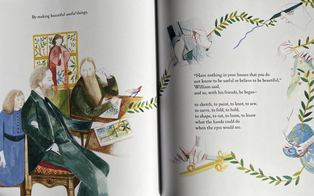 Sometimes books are just kind of perfect…

“Beautiful Useful Things”  by #BethKephart and #MelodieStacie is a truly wondrous #Picturebookbiography of William Morris. It’s lyrical and poetic with astounding illustrations, that suit the subject matter …#PicturebookPage