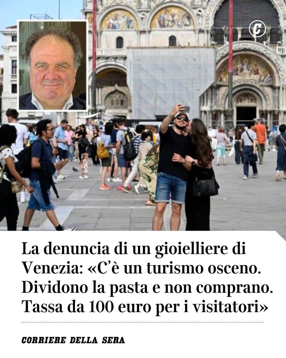 Flexgrimmy_'s tweet image. Pure il turismo รจ povero.
Tokatzian, qual รจ la fotografia di mezza estate?
ยซOgni giorno vedo fiumi di persone arrivare in cittร , ma senza una meta. Si spostano da una parte allโaltra spesso guidati da tour operator, salgono sulle gondole, montano sui taxi, corrono di qua e diโฆ