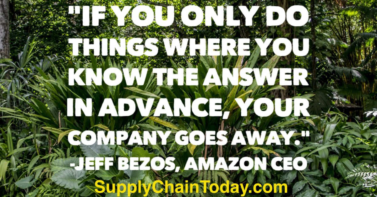 DavyWaters's tweet image. Quotes by Jeff Bezos.  Founder of Amazon.  Former CEO of Amazon. One of the richest men in the world. #JeffBezosQuotes #CEOQuotes #BusinessQuotes #supplychaintoday #AmazonQuotes
Amazon CEO Jeff Bezos Quotes: supplychaintoday.com/amazon-ceo-jef…
