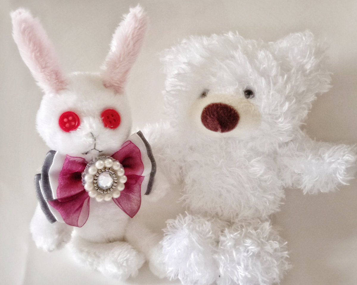 lsparkb26's tweet image. 一時的にリボンの写真が尽きちゃったのでいつも商品ページのモデルを務めている子を紹介します
写真右の白のくまちゃん、「ふあふあちゃん」です🥰
minneページでほぼ毎回出演しているうちの大事なモデルさん✨
100円ショップのワッツからお迎えしていますよ😆
#ハンドメイド
#ぬいぐるみ
#ぬい撮り