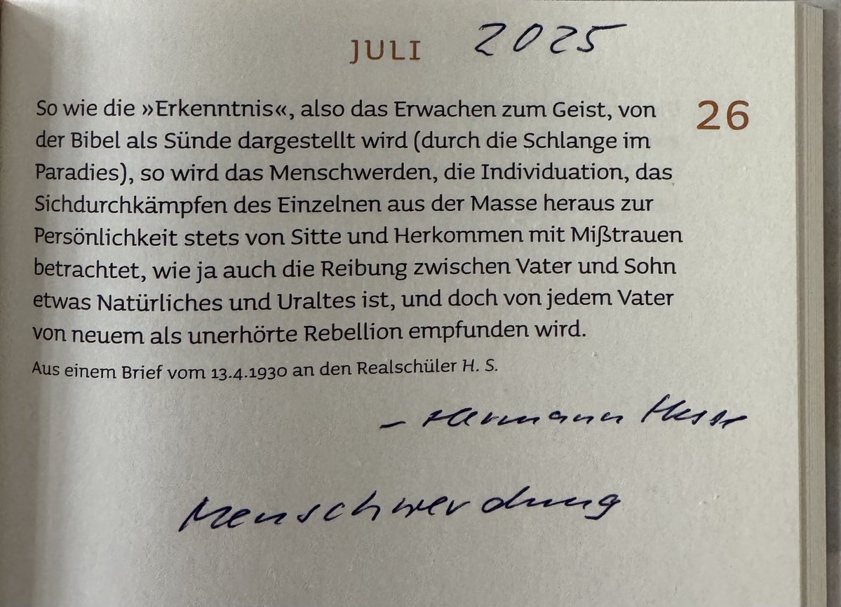 AHildebrandt70's tweet image. #hermannhesse #hermannhessequotes #365tagemithermannhesse #dertaeglichehesse #kalenderspruchdestages #inselkalender #kalender