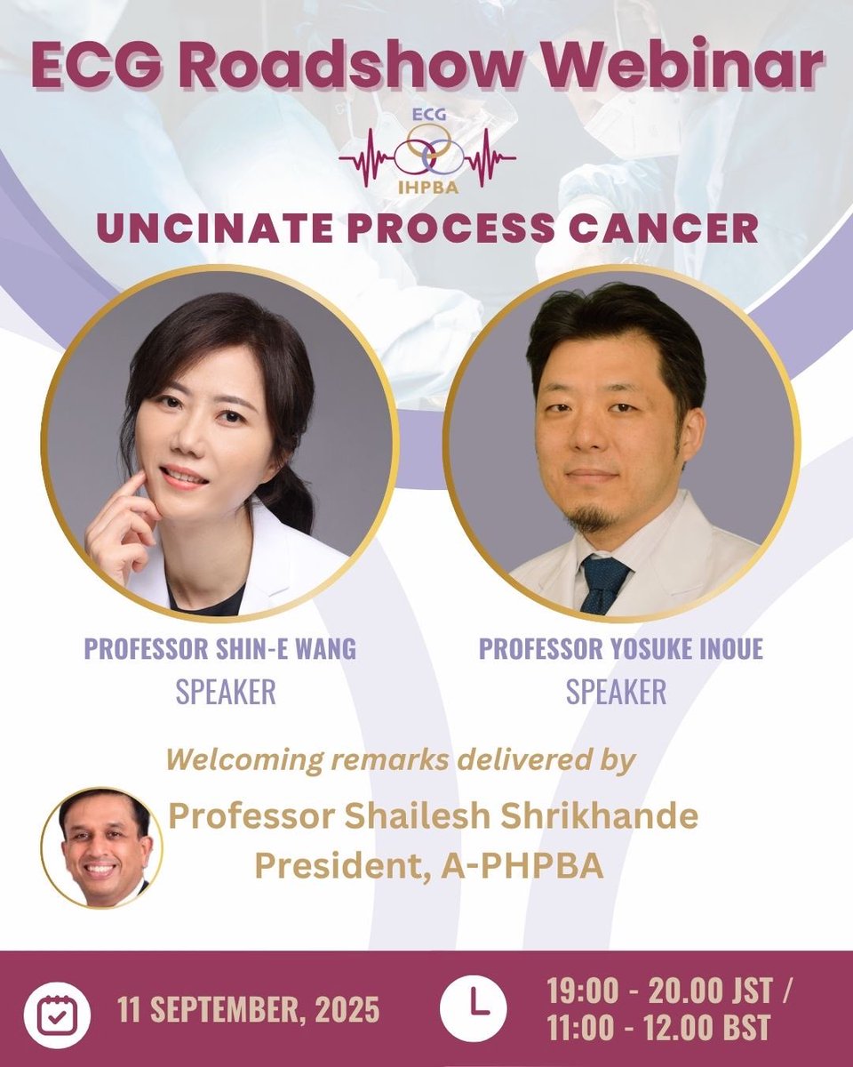Hitoe Nishino (@hitoen9) on Twitter photo Honored to have Prof. <a href="/YosukeInoueHPB/">YosukeInoueHPB</a> & Prof. Wang as speakers, with Prof. <a href="/Shrikhande_SV/">Shailesh V. Shrikhande</a> giving the opening remarks at the <a href="/IHPBA/">IHPBA</a> ECG webinar on Sep 11 🙌🏼
If you’re a surgical NERD🤓 who truly LOVES the pancreas, join us for this deep dive into UP cancer🤗
Registration🔗 Honored to have Prof. <a href="/YosukeInoueHPB/">YosukeInoueHPB</a> & Prof. Wang as speakers, with Prof. <a href="/Shrikhande_SV/">Shailesh V. Shrikhande</a> giving the opening remarks at the <a href="/IHPBA/">IHPBA</a> ECG webinar on Sep 11 🙌🏼
If you’re a surgical NERD🤓 who truly LOVES the pancreas, join us for this deep dive into UP cancer🤗
Registration🔗