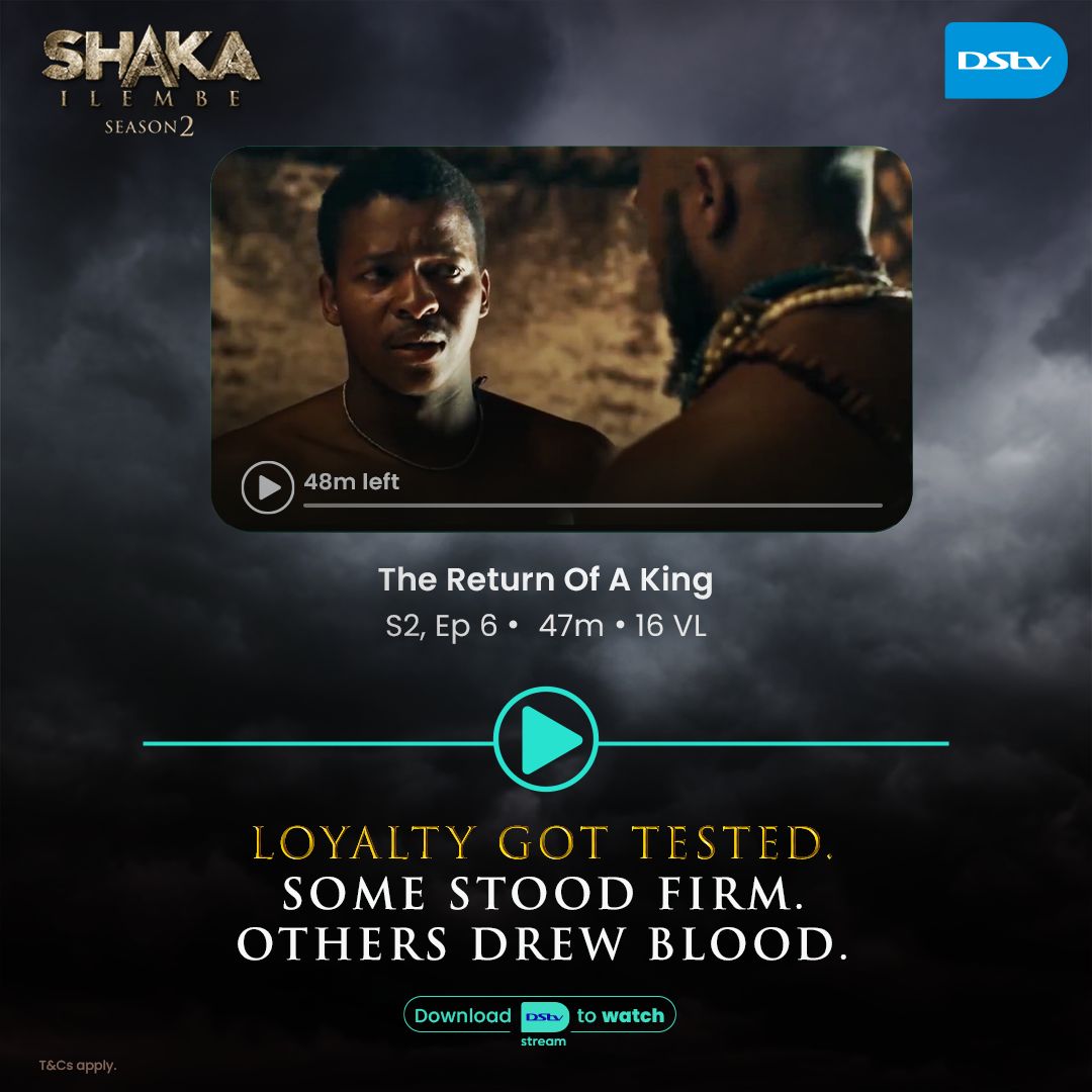 DStvUganda's tweet image. Weekends are for chilling… and binging!
No better time to stream all 6 episodes of #ShakaILembeS2 on the DStv Stream App 🎬🔥
Download now and turn your free time into screen time: apps.apple.com/us/app/dstv-st…
#YourHomeOfEntertainment