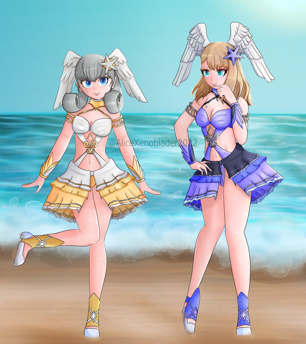AliceXenoblader's tweet image. Three years ago today, I did this art of Eunie and Melia.
It came out before 3 so I had few references of Melia’s new design or her relationship with Eunie. It was a gamble, but I absolutely love how it came out. Maybe I can do an update with XC3 Melly
#xenoblade #fanart