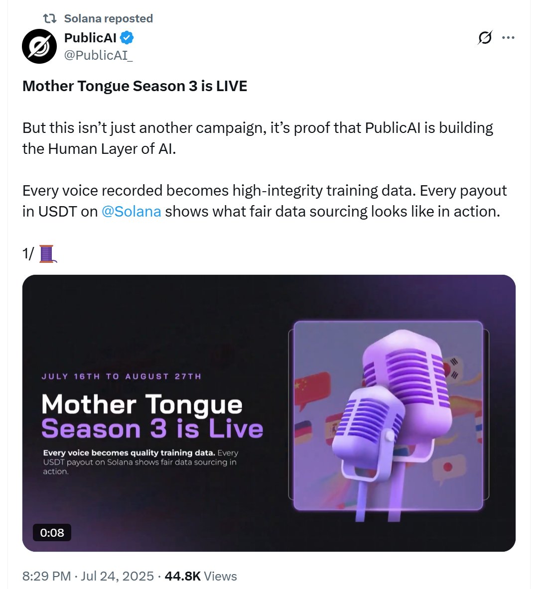 PublicAISteven's tweet image. Thanks for @Solana Support!