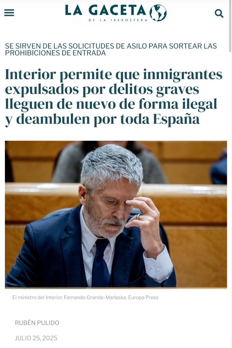 DeusVul94229466's tweet image. Necesitamos delincuentes en este país y así nos aseguramos de tenerlos.
España | Interior permite que inmigrantes expulsados por delitos graves lleguen de nuevo de forma ilegal y deambulen por toda España.