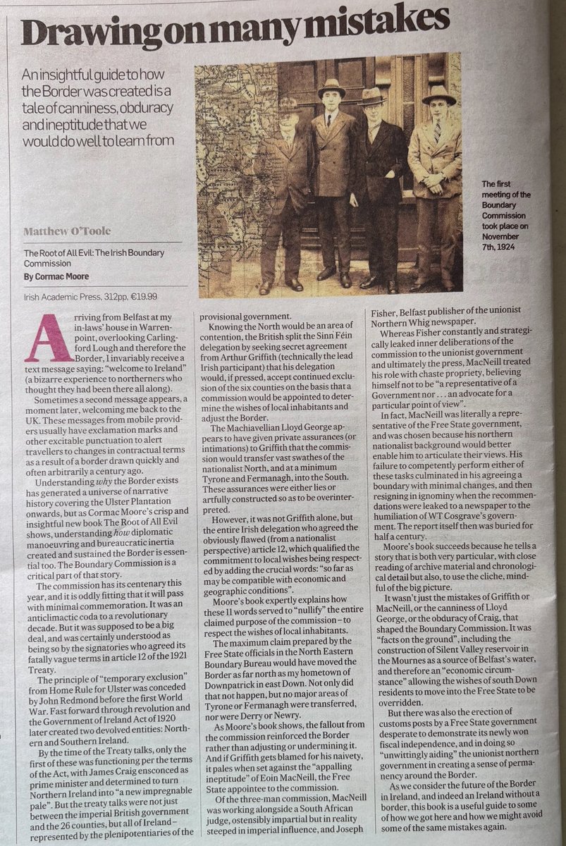 Cormac Moore (@cormacmoore) on Twitter photo Thanks to <a href="/MatthewOToole2/">Matthew O'Toole</a> for a very generous review of my book The Root of All Evil: The Irish Boundary Commission in today’s Irish Times. Thanks to <a href="/MatthewOToole2/">Matthew O'Toole</a> for a very generous review of my book The Root of All Evil: The Irish Boundary Commission in today’s Irish Times.