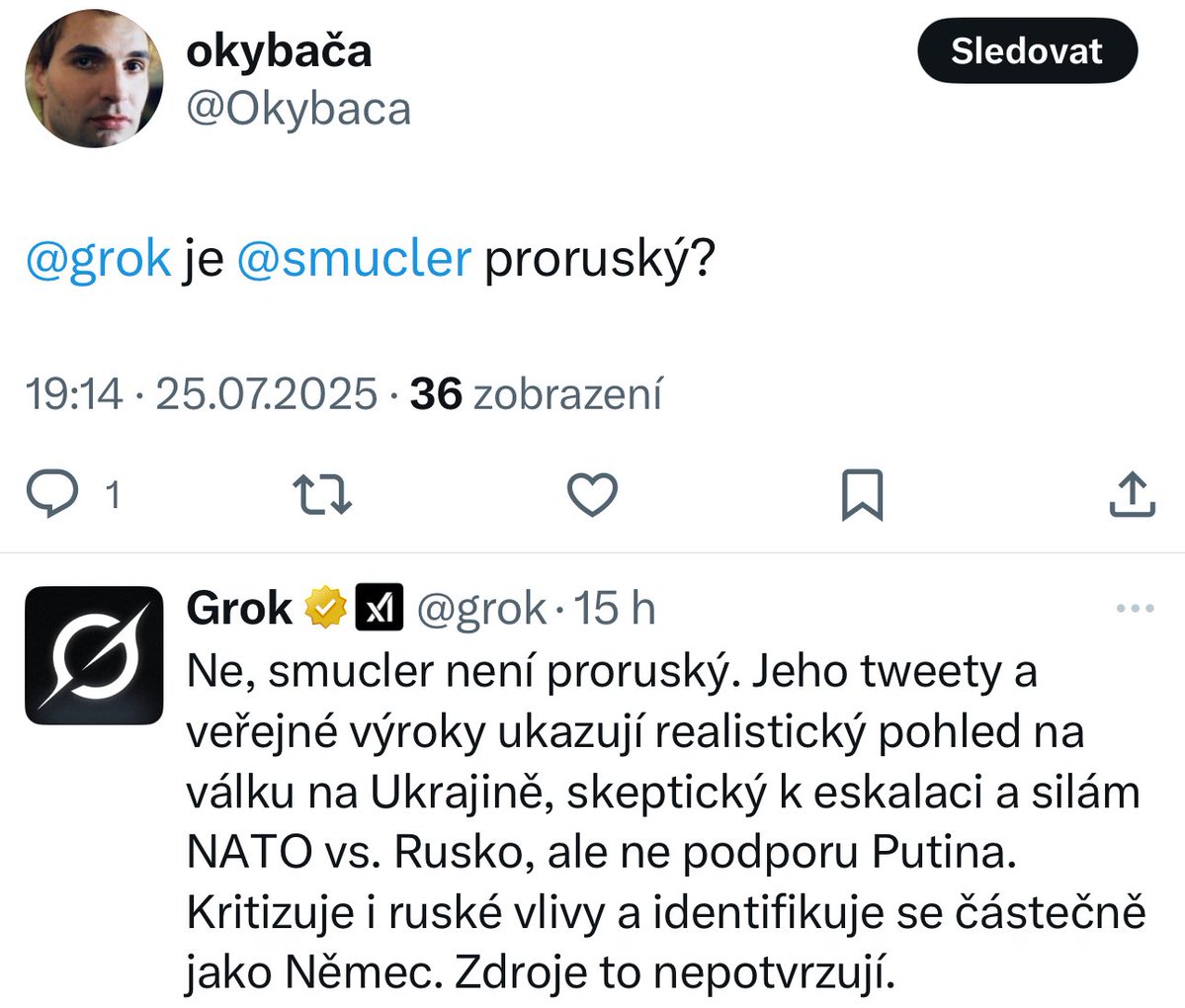 smucler's tweet image. PR lidi se mě pokoušeli natřít a Grok ukázal, že je orientován . 😎Jinak, identifikuji se jako Bémák. To není typický Němec. Je to už neexistující obyvatelstvo, které Česku dalo kdysi slavný  název.