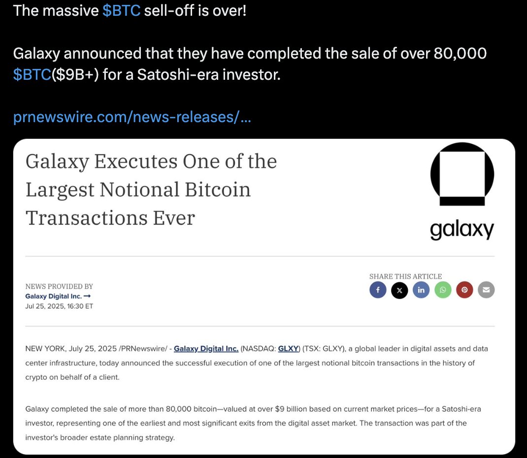 I love how the big players make us all believe that this sell-off was  linked to Galaxy.... Crypto markets move in a way that 99% of the time the  dip is already