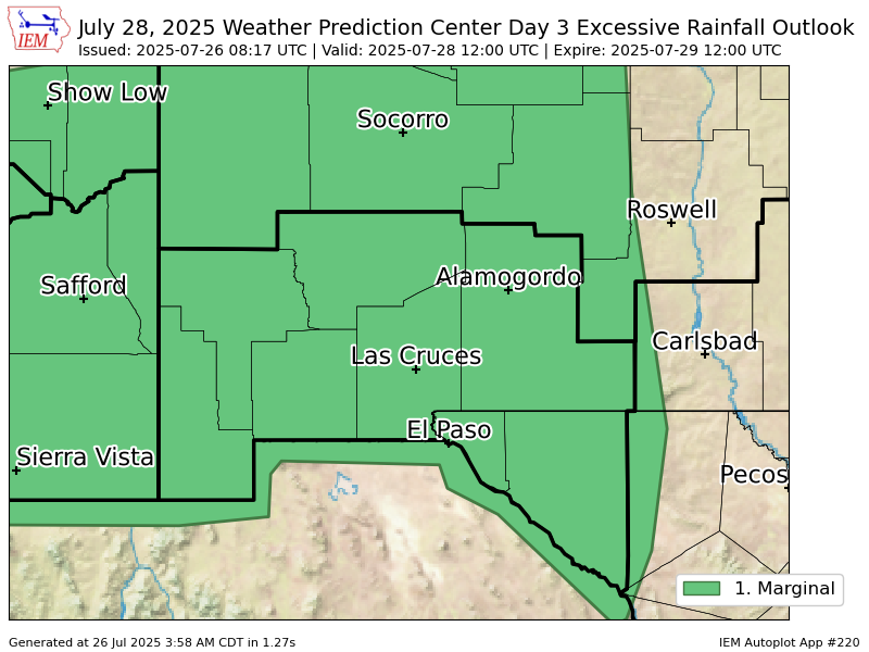 iembot_epz's tweet image. WPC issues Day 3 Marginal Risk Excessive Rainfall Outlook at Jul 26, 8:17z for EPZ wpc.ncep.noaa.gov/qpf/excessive_…