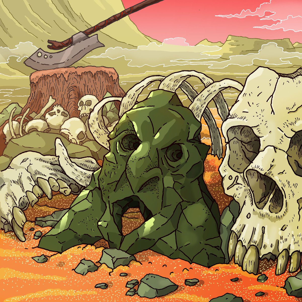 When the red sun rises, and the skulls sing, then the Stone Of Wrath will rise again.

The legendary Ancient will be awaken again, and with his black fire he will destroy everything.

Mint your Ancestors here: jpg.store/collection/the…

#Cardano #CNFT $ADA #nft #art #fantasy