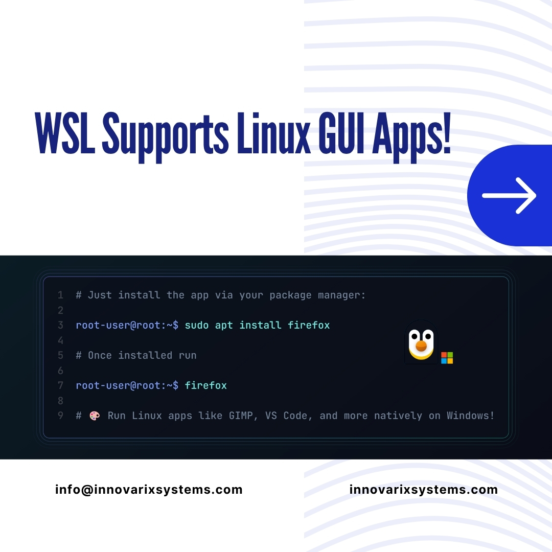 InnovarixSys's tweet image. ✅ Fast boot
✅ Minimal resource usage
✅ Seamless Windows integration
WSL gives you the best of both worlds. No dual-booting. No virtual machines. Just pure productivity.
#WSL #LinuxOnWindows #DevTools #ProductivityHack #InnovarixSystems